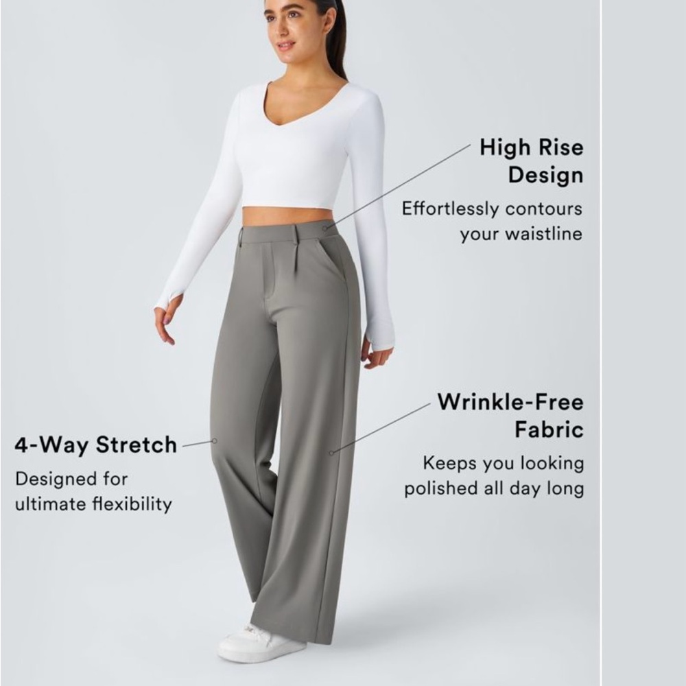 Halara HaloTek Air™ High Waisted Side Pocket Straight Leg Work Pants
